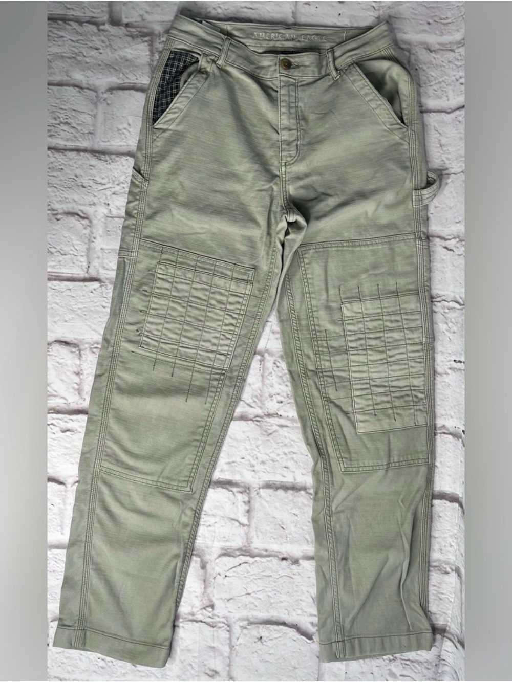 American Eagle Outfitters patchwork utility pants 90’s straight size 4